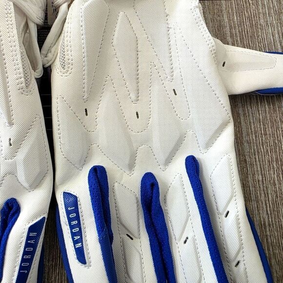 Nike Jordan D-Tack 6.0 White/Signal Blue Football Gloves HQ5969-161 Size 2XL XXL - Picture 4 of 9